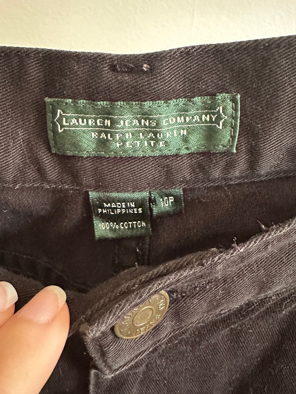 Ralph Lauren Black Straight Leg Jeans Sz 10P Petite 100% Cotton Denim Classic - Picture 2 of 7